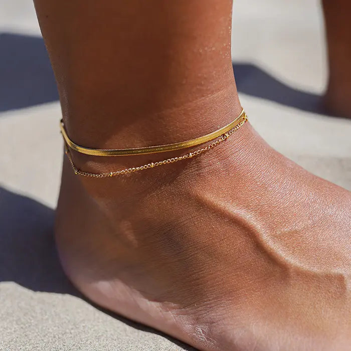 Priya Snake Chain Anklet Gold