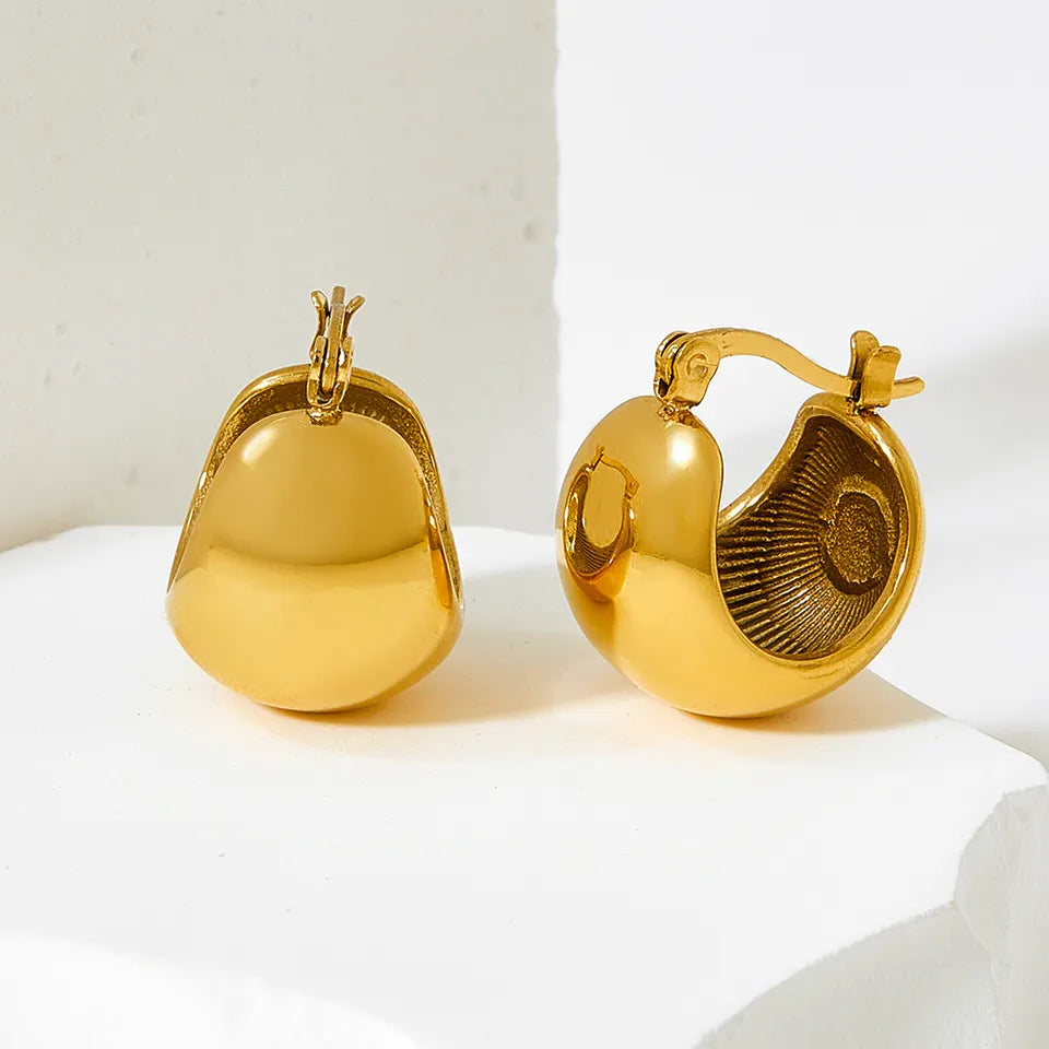 Smooth Hoop Stereoscopic Globe Earrings