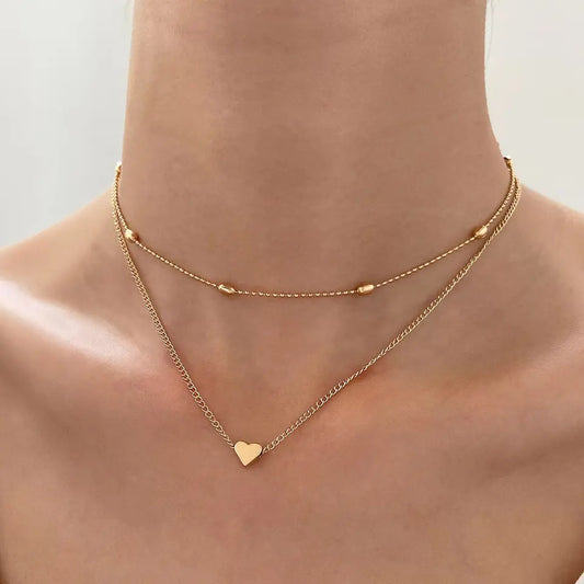 Love Choker double layer Necklace - Gold