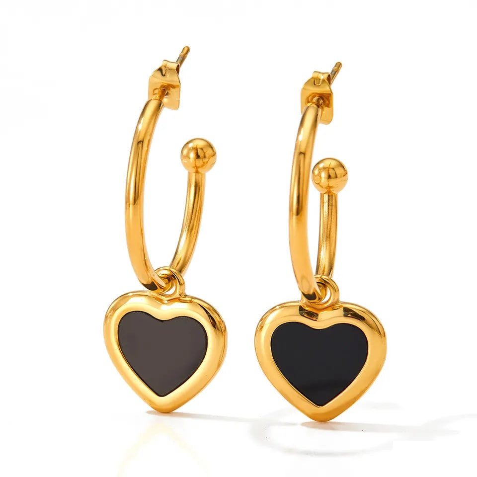 Women's Drip CC Heart Earrings