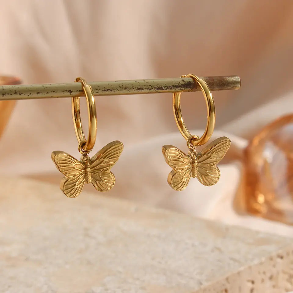 Butterfly Hoop Earrings