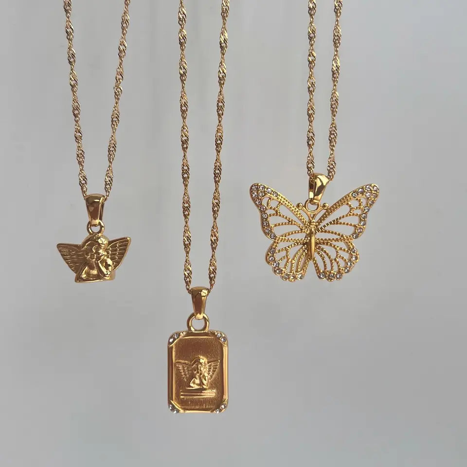 Butterfly Pendant Necklaces