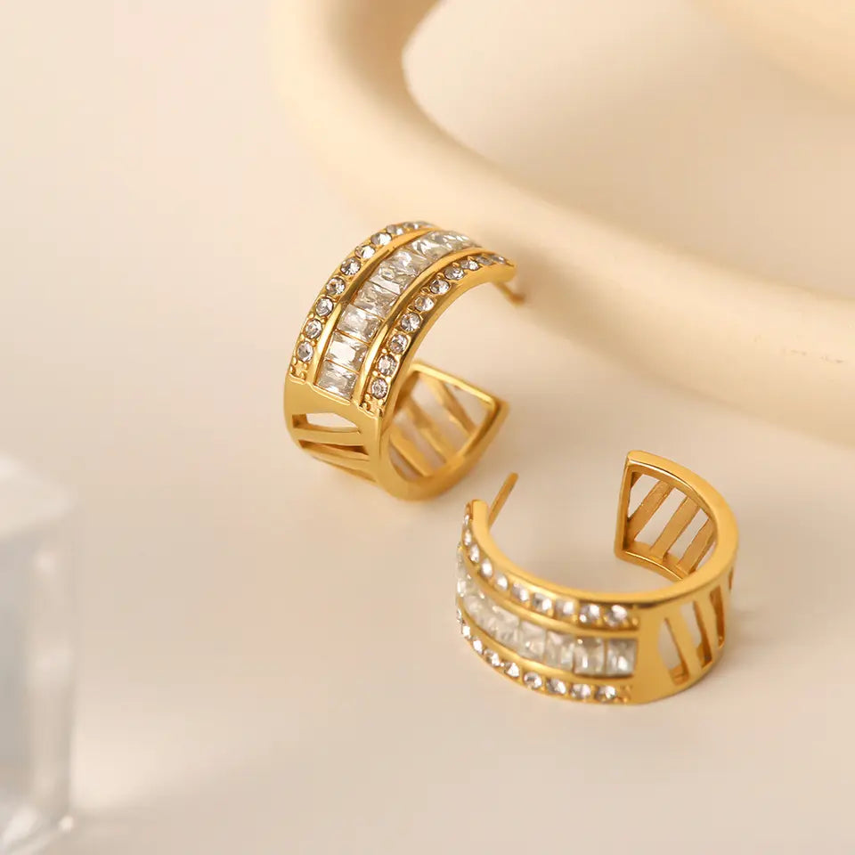 Square Hollow Out Shape Earrings