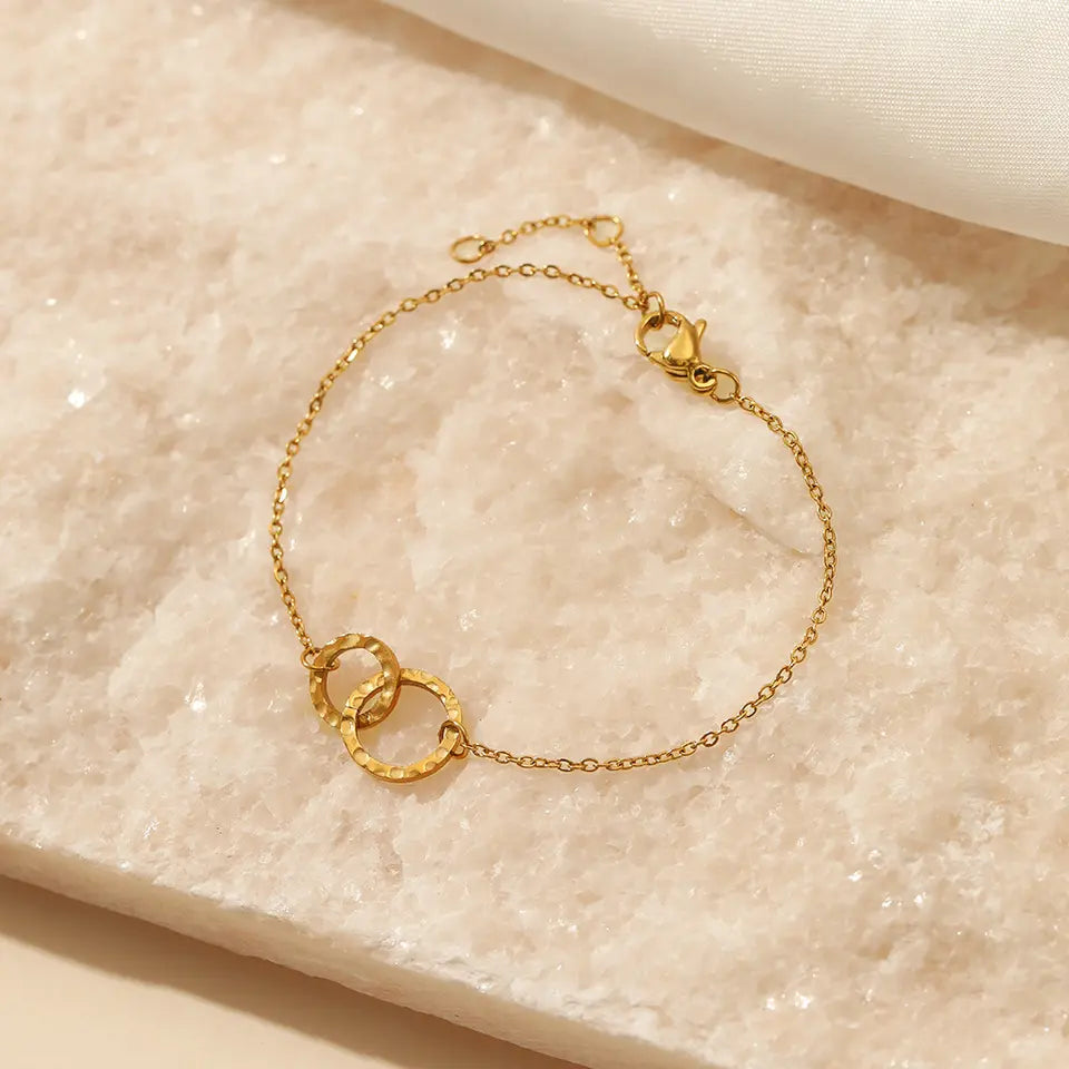 Minimalist Adjustable Chain Charm Bracelets - Gold