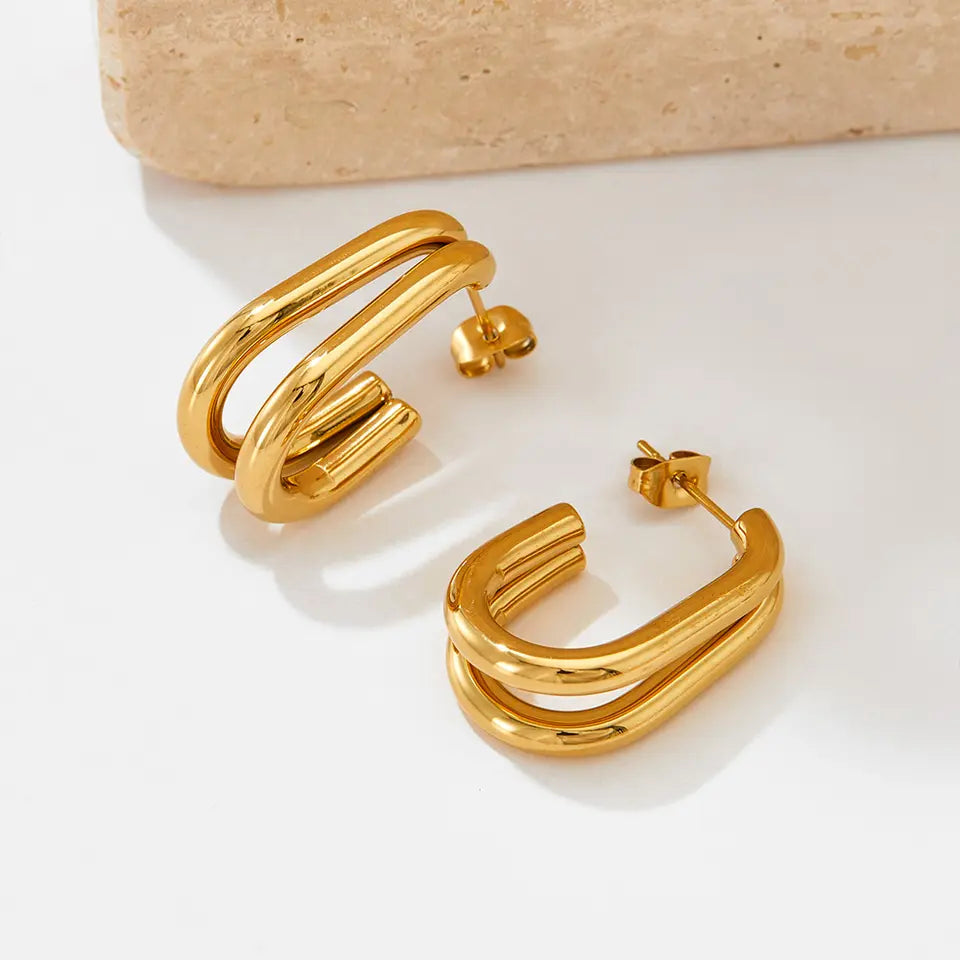 Double Layer square Earrings