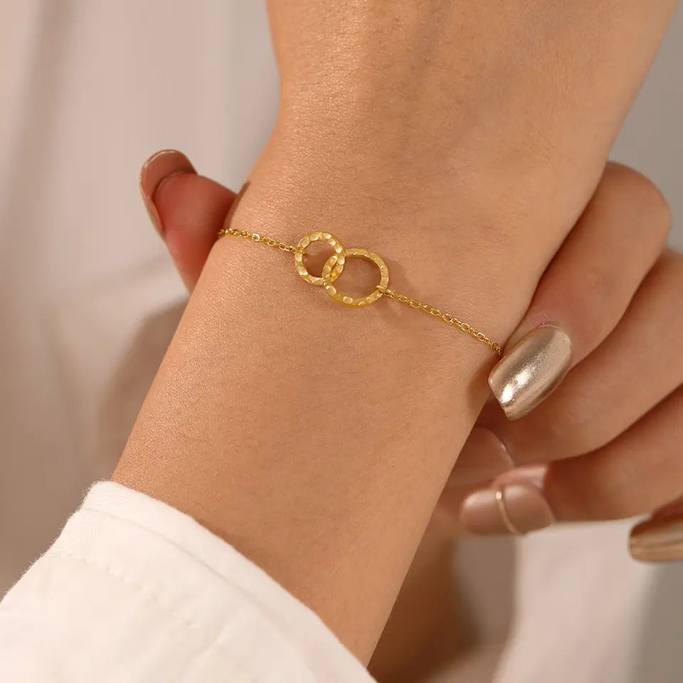 Minimalist Adjustable Chain Charm Bracelets - Gold