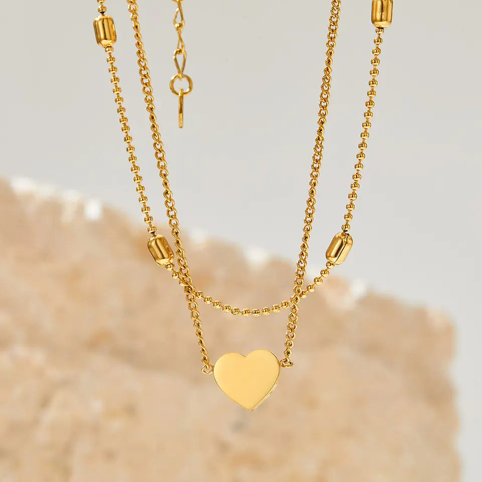 Love Choker double layer Necklace - Gold