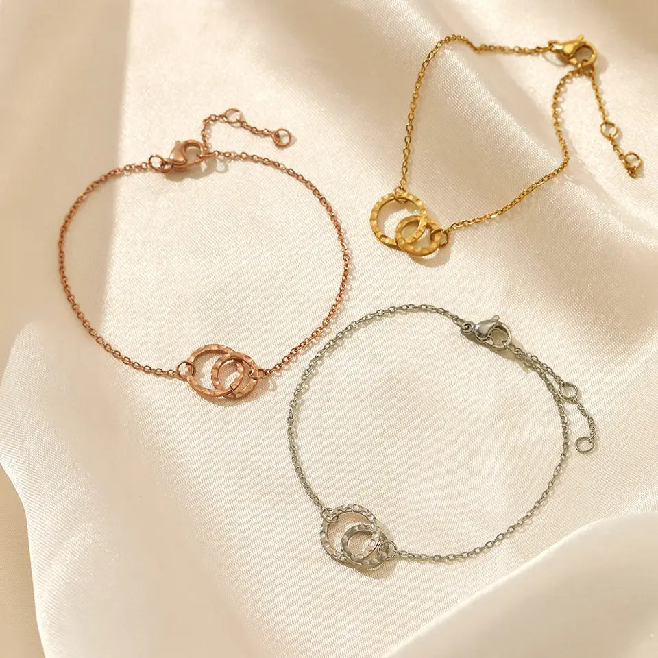 Minimalist Adjustable Chain Charm Bracelets - Gold