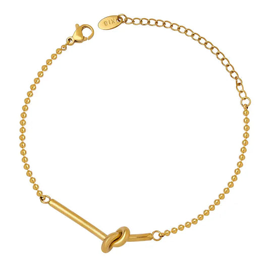 Twist Heart Knotted Bracelet - Gold