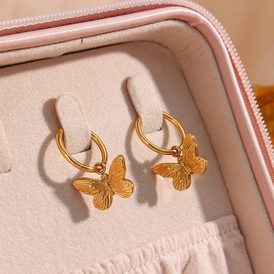 Butterfly Hoop Earrings