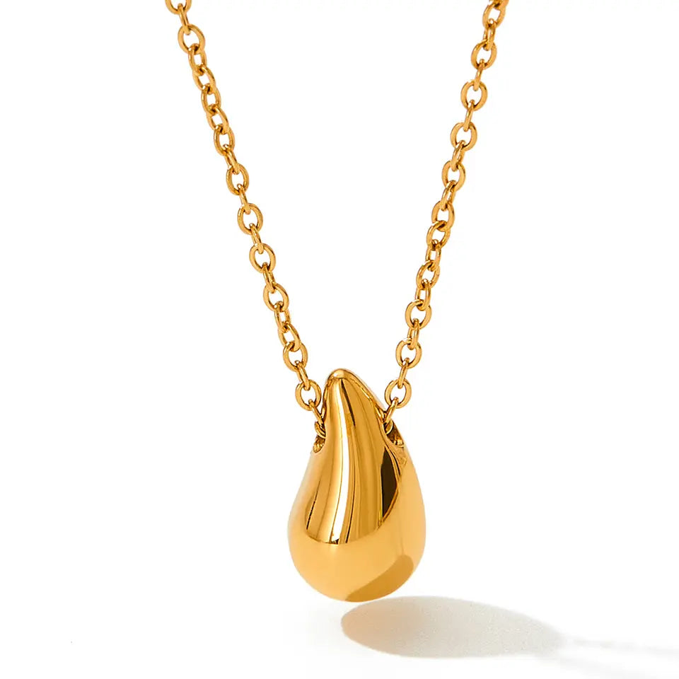 Waterdrop Pendant Necklace - Gold