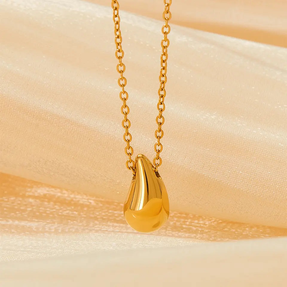 Waterdrop Pendant Necklace - Gold