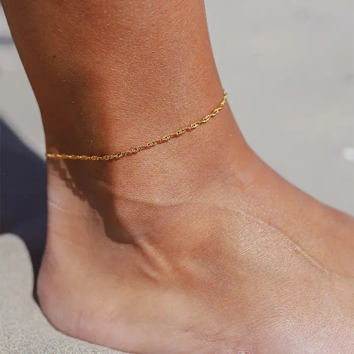 Snake Chain Anklet - Gold