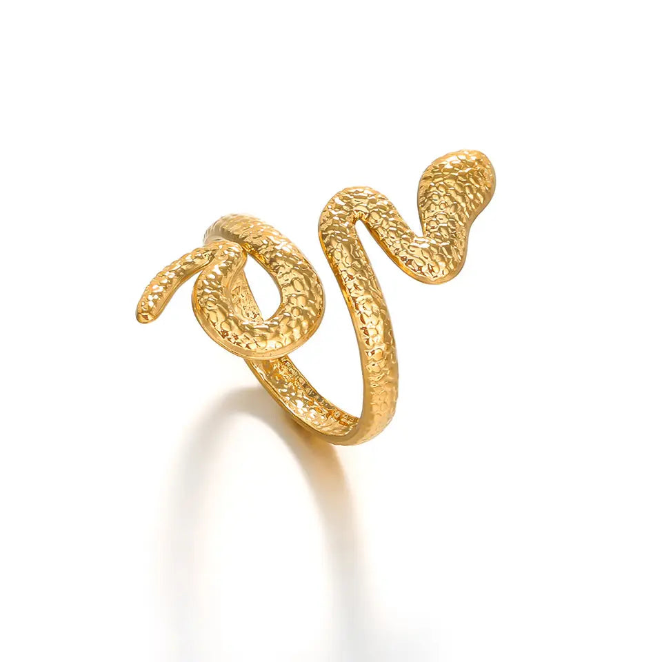 Chic Stacking Snake Ring - Gold