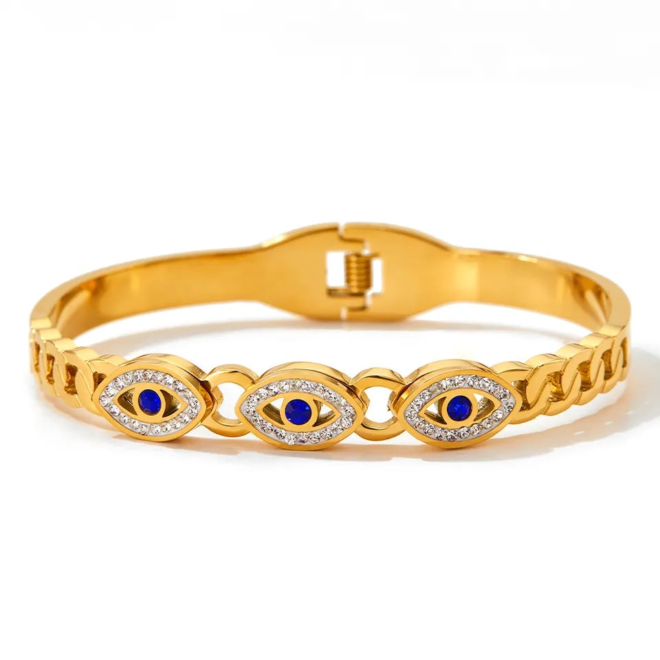 Charm Turkish Eye Bracelet - Gold