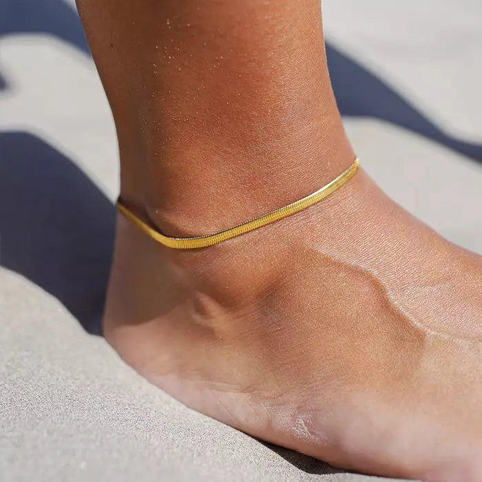 Snake Chain Anklet - Gold