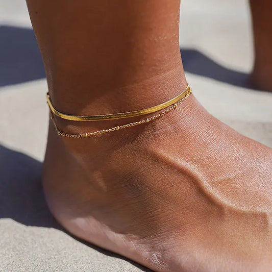 Snake Chain Anklet - Gold